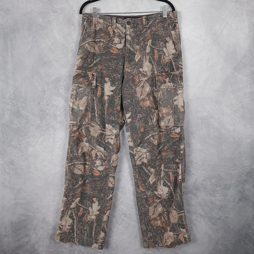 Abercrombie & Fitch Cargo Pants Mens 32 Brown Camo Baggy Canvas Hunting